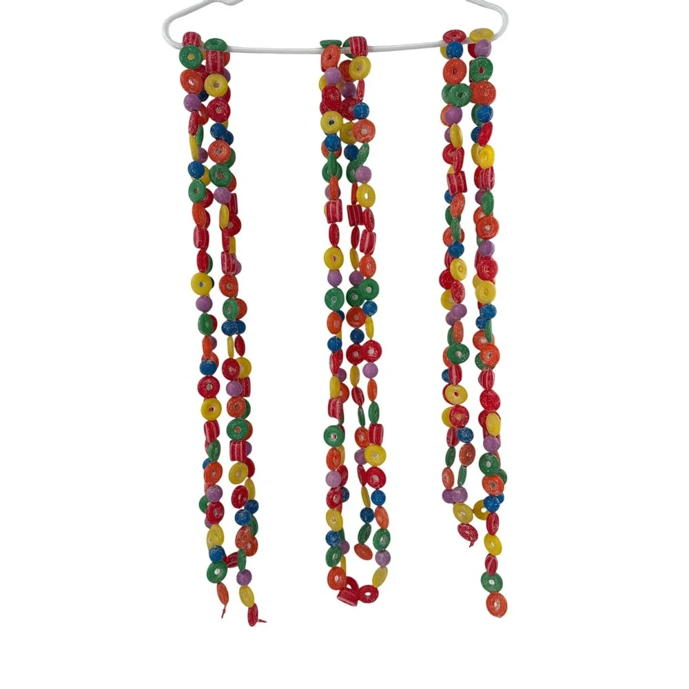 Faux Candy Garland Plastic Sugared Bead Retro Christmas 3pc approx 100